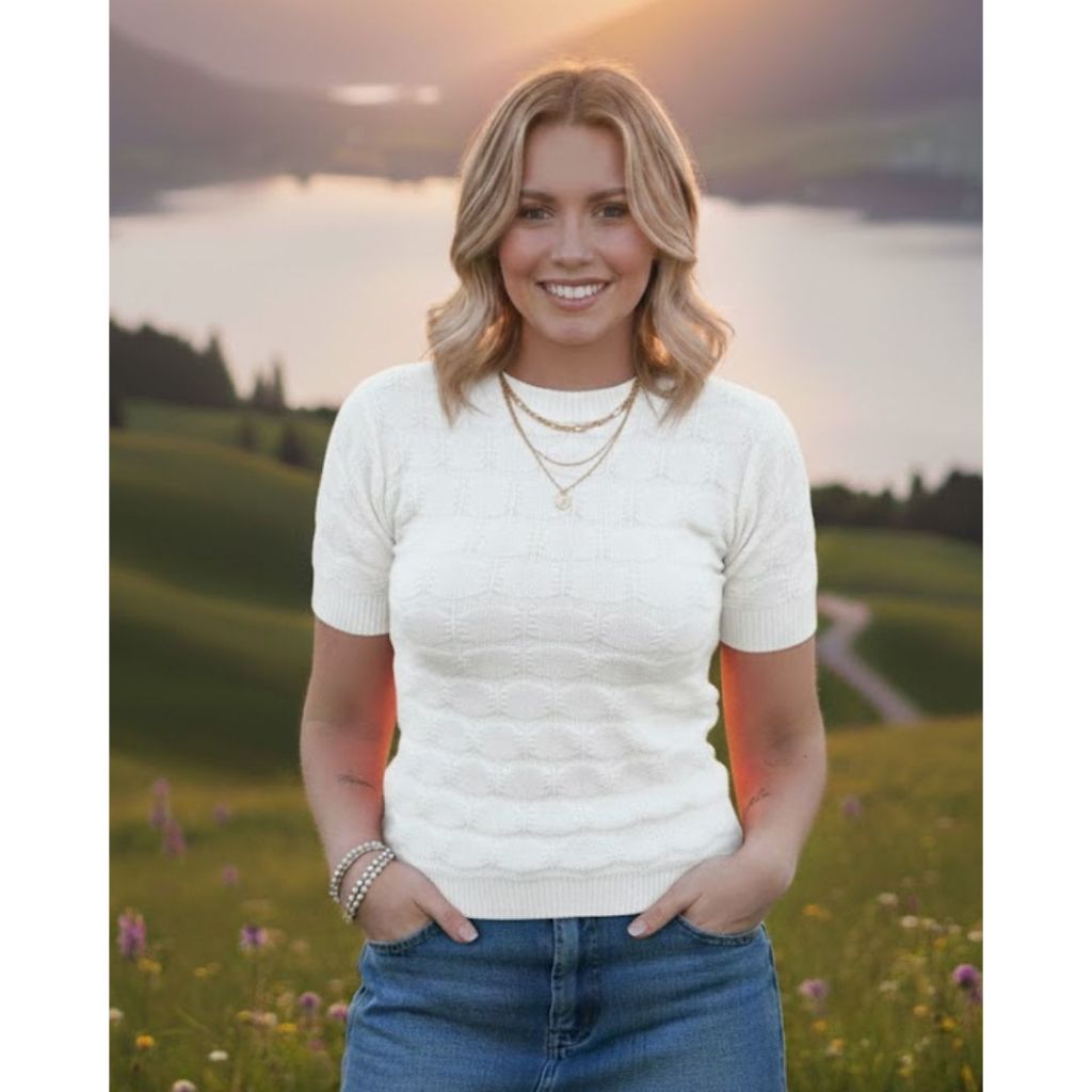 Blusa Feminina Tricot Modal Texturizada Manga Curta Roupa Feminina Estilo Premium Conforto e Charme em Oferta na Shopee