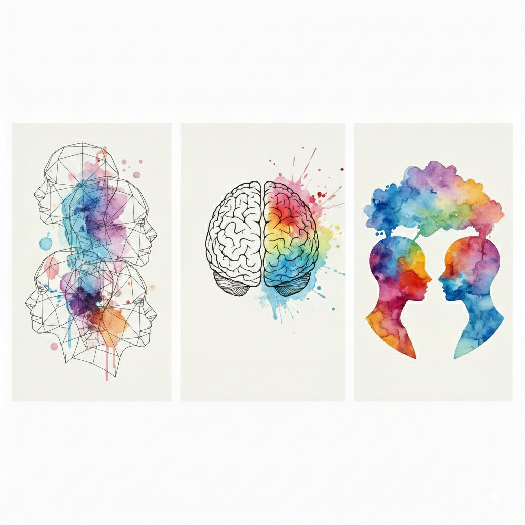 Kit 3 Quadros Decorativos Aquarela Pensamentos Profissão Psicologia Psicanalise em Oferta na Shopee