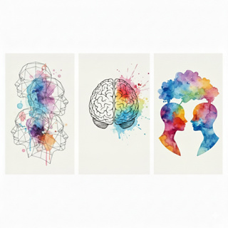 Kit 3 Quadros Decorativos Aquarela Pensamentos Profissão Psicologia Psicanalise em Oferta na Shopee