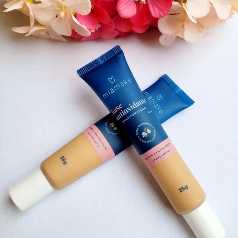BASE ANTIOXIDANTE COBERTURA MEDIA MULTIFUNCIONAL EFEITO MATTE - MIA MAKE em Oferta na Shopee