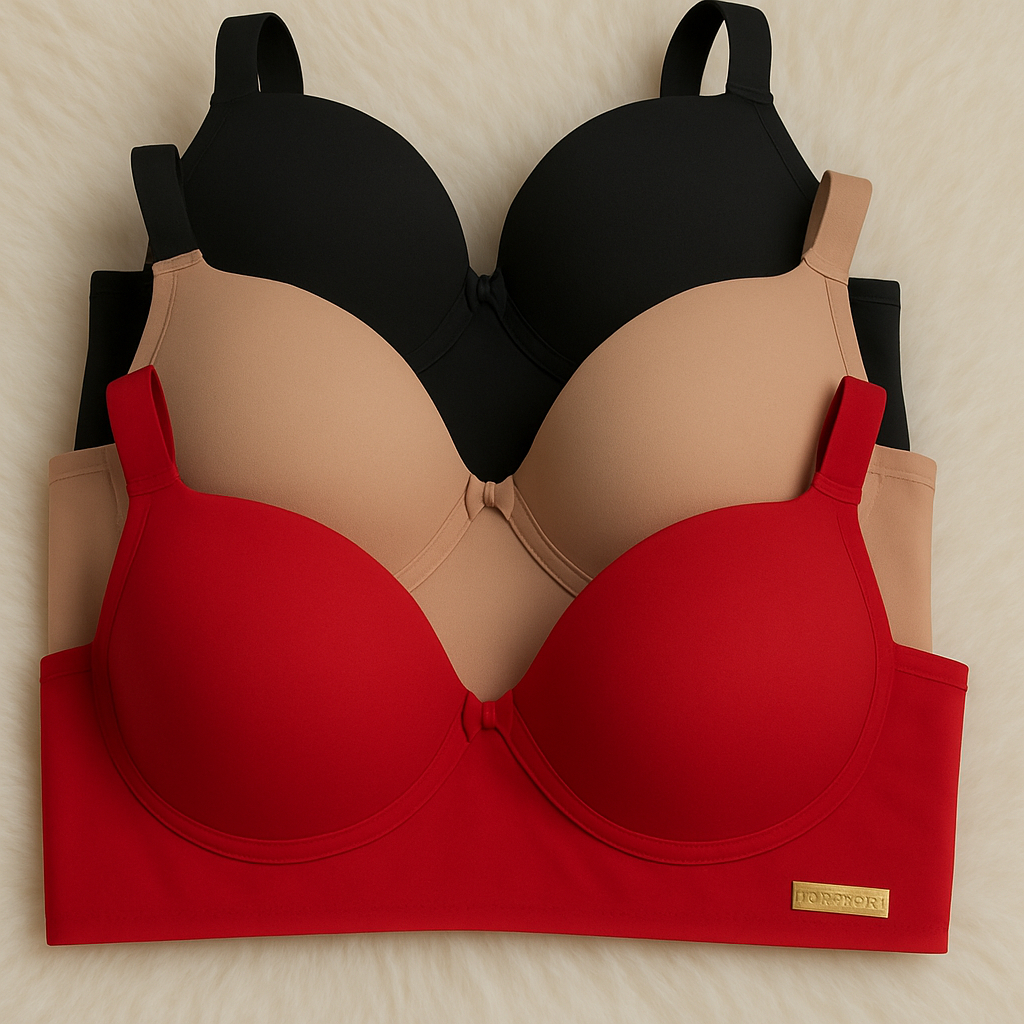 kit c/3 Sutiã Básico Reforçado de Microfibra Com Bojo do P ao GG PROMOÇÃO