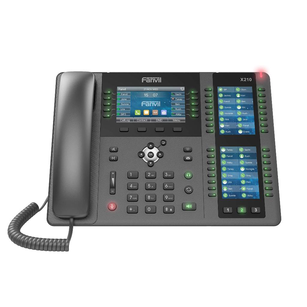 Fanvil X210 Telefone Ip sem fio 20 Linhas Sip Giga Wifi Bluetooth Cor Preto