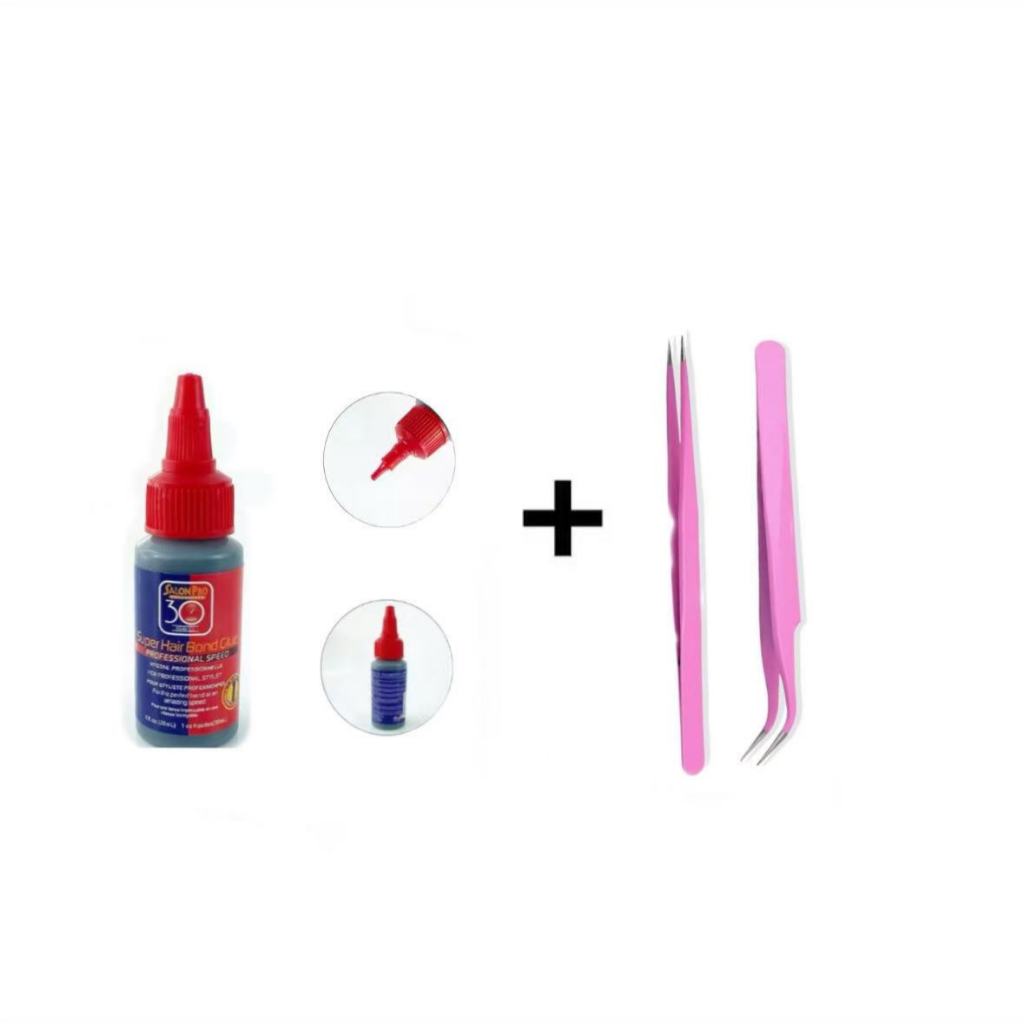 Kit Conjunto Pinça Extensão De Cílios + Super Cola Salon Pro 30ml Para Alongamento em Oferta na Shopee