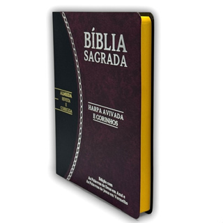 Bíblia Sagrada Pentecostal Slim Large Arc Com Harpa Bicolor Vinho E Preto Com Espaço Para Anotações em Oferta na Shopee