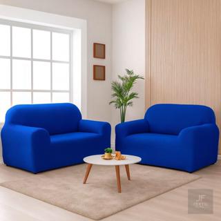 Kit Capa de sofá 2 e 3 lugares coladinha ligadinha lisa malha GEL PRÊMIO em Oferta na Shopee