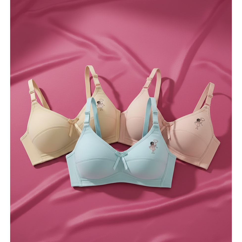 Kit 1, 2 Ou 3 Sutiãs Juvenil Infanto Menina Sem Aro, Ideal para Escola e Uso Diário Esportivo Sutian em Oferta na Shopee