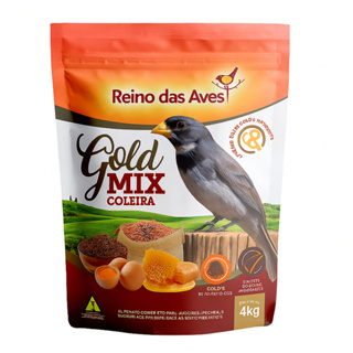 MISTURA DE SEMENTES GOLD MIX PREMIUM COLEIRA REINO DAS AVES - 4KG em Oferta na Shopee