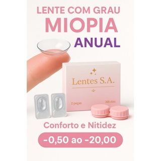 Lente incolor Anual com Grau Miopia Gelatinosa em Oferta na Shopee