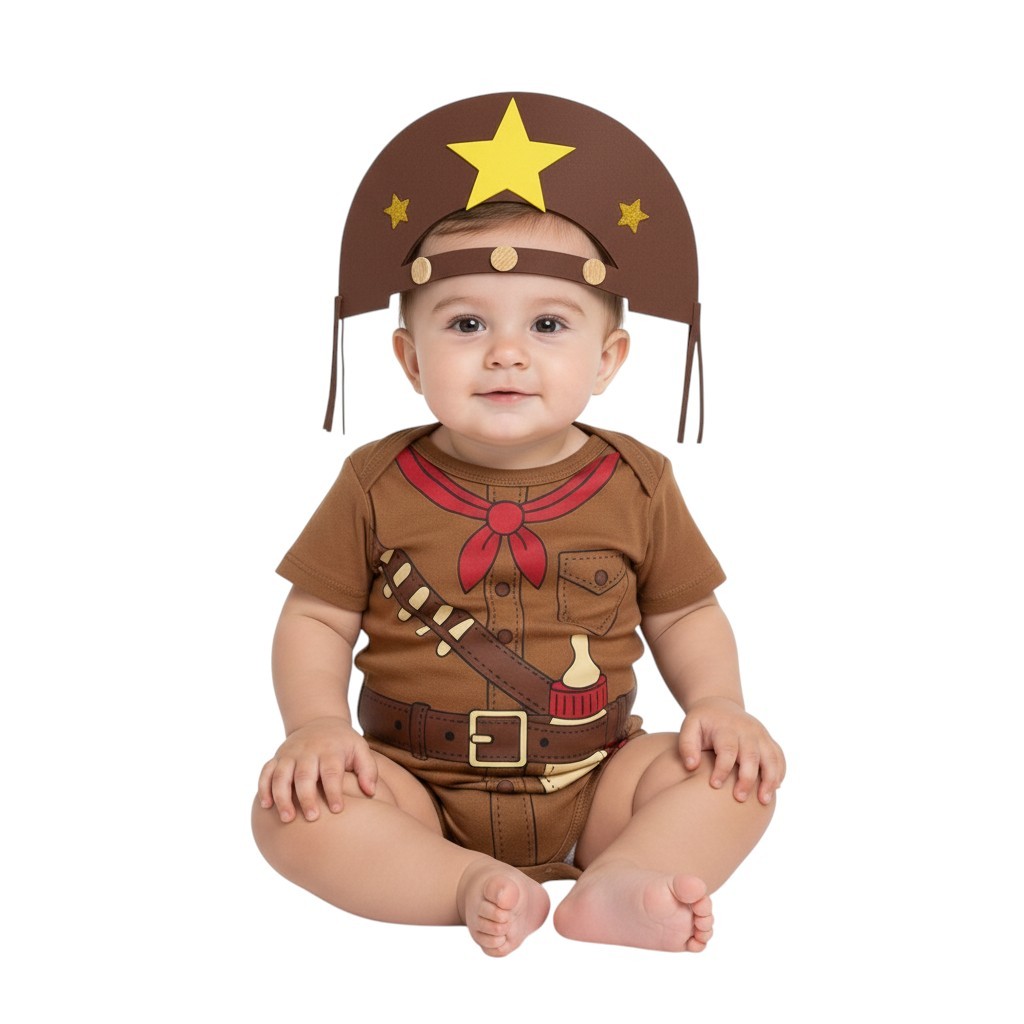 Body Bebê Menino - Cangaceiro de Mamadeira + Chapéu Cangaceiro - Junina