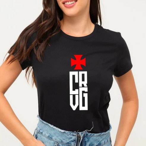 Camisa Camiseta Algodão Vasco CRVG Cruz de Malta Grande