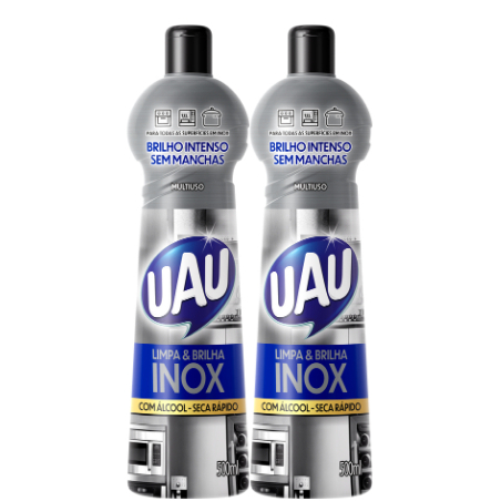 Kit 2un Multiuso Uau Limpa E Brilha Inox 500ml em Oferta na Shopee