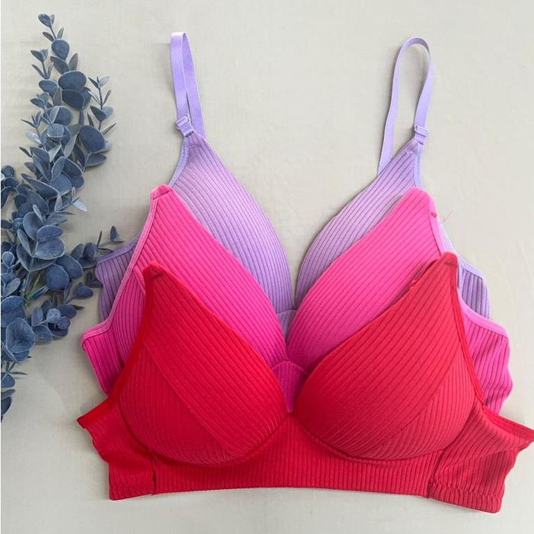 Sutiã de Suede Canelado Sem Aro Sutia Bojo Soft Molinho Macio Sustentação Soutien Feminino Não Amassa St024