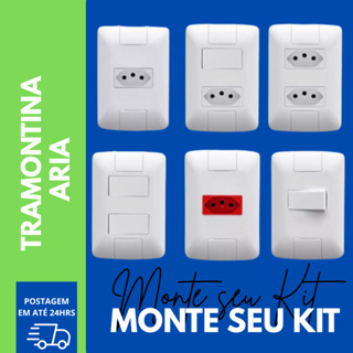 Monte Seu Kit Conjuntos de Tomadas e Interruptores Linha Aria Tramontina em Oferta na Shopee