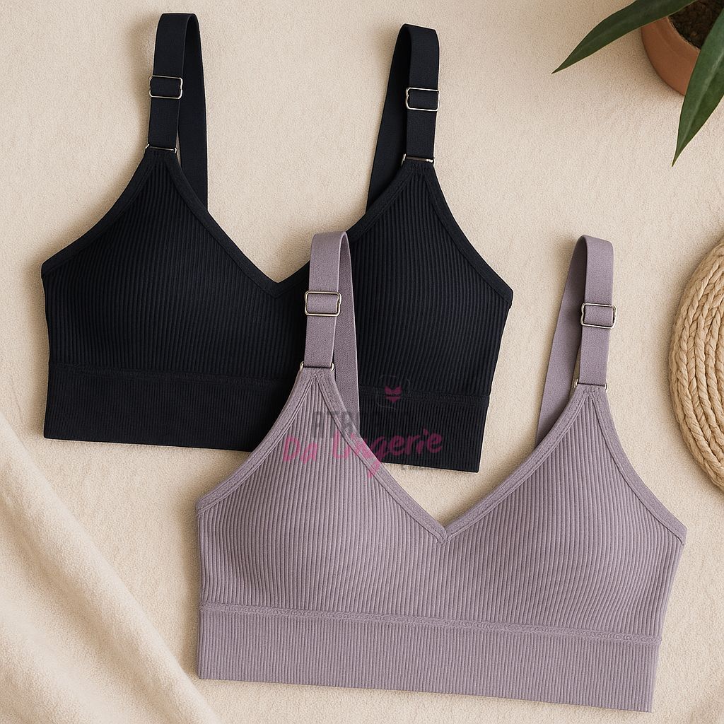 Kit 3 /2/1 Top Sutiã Canelado Alça Reforçada Plus Size Fashion Moda Conforto Lingerie Conforto em Oferta na Shopee