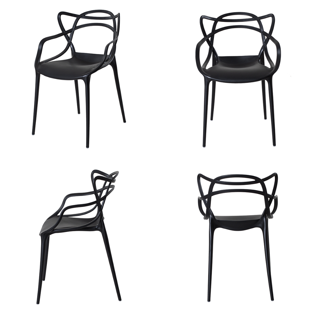 Conjunto 3 Cadeiras Allegra Sala de Jantar Cozinha Jardim Varanda Empilhável