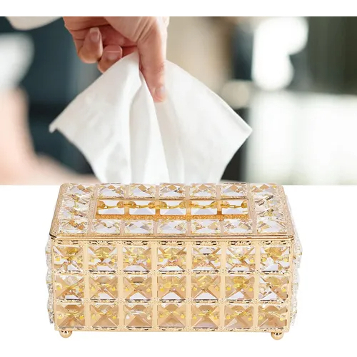 Caixa Porta Lenços De Papel Em Acrílico Cristal-Estilo Luxuoso Europeu, com Design de Corte Diamantado em Oferta na Shopee