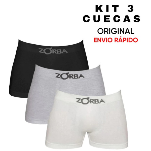 Kit 3 Cuecas Box Zorba 781 Seamless Sem Costura Sortidas Com pequenos detalhes (defeitos)