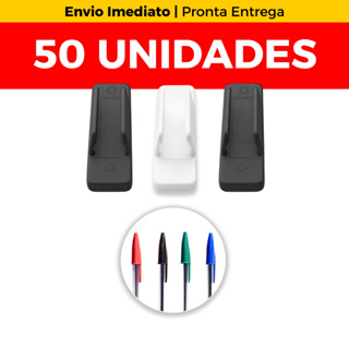 Kit 50x Prendedores de Canetas Padrão BIC Canetafix Branco em Oferta na Shopee