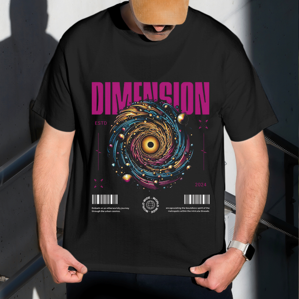 Camiseta Masculina Estampa Buraco Dimensional 100% Algodão Estilo Conforto Diário Do Tamanho P ao GG
