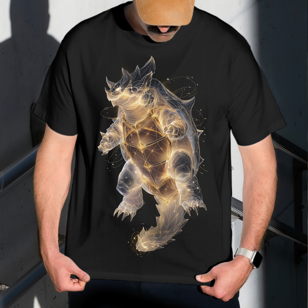 Camiseta Masculina Estampa Anquilossauro 100% Algodão Estilo Conforto Diário Do Tamanho P ao GG