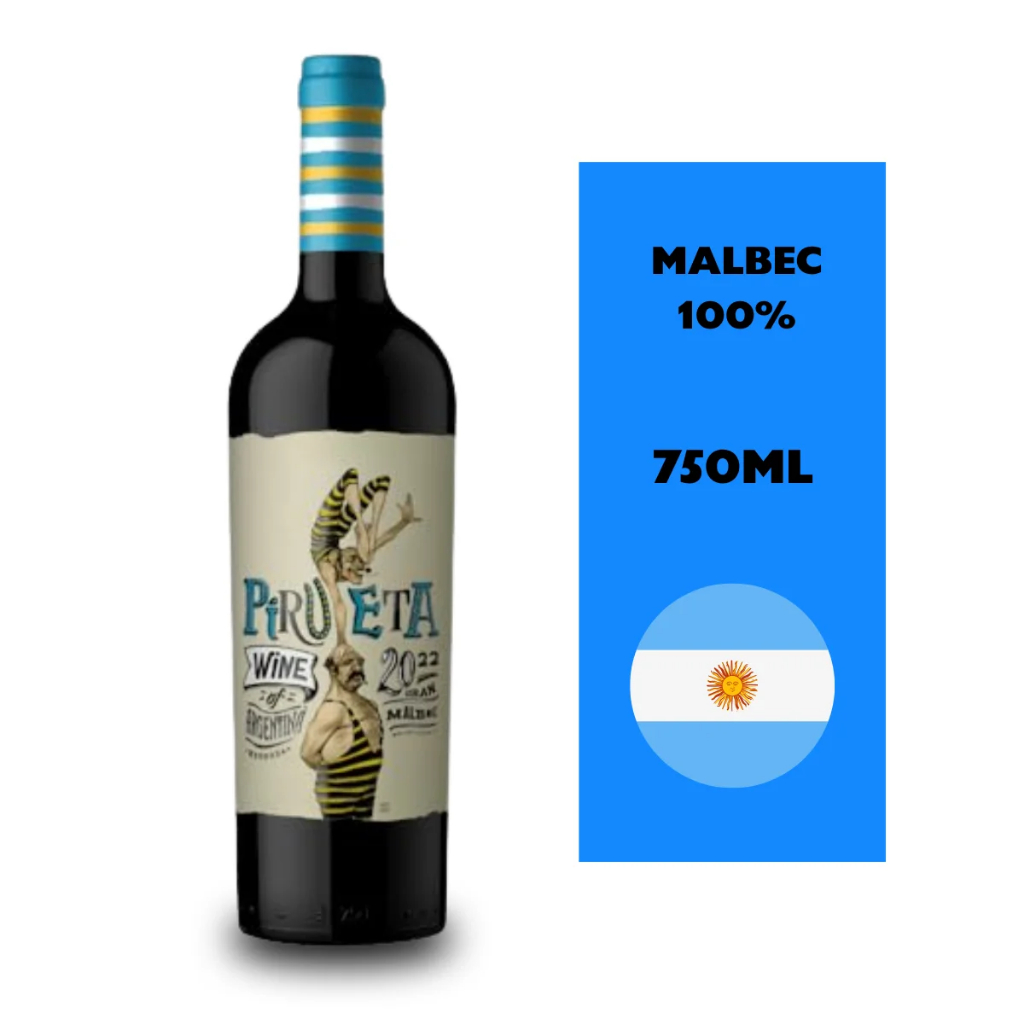 Vinho Tinto Argentino Pirueta Varietal Malbec 750ml em Oferta na Shopee
