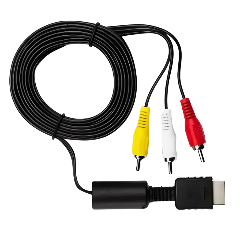 Cabo AV Áudio e Vídeo 3RCA Para Playstation PS1 PS2 PS3 1,8m Conexão MBTech em Oferta na Shopee