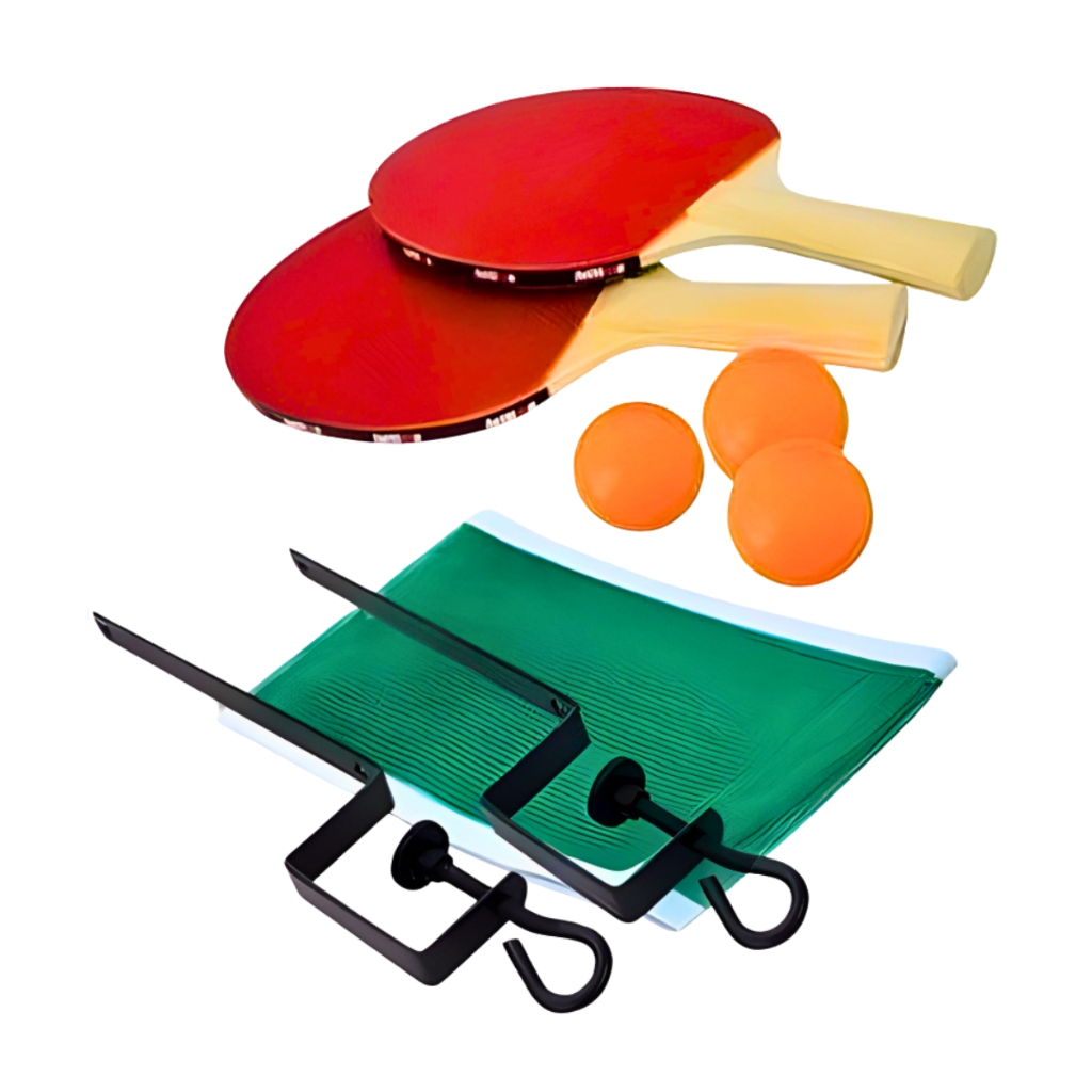 Kit Ping Pong 2 Raquetes Rede e 3 Bolas Ideal Para Tênis de Mesa em Casa ou Lazer