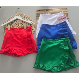 Short Saia Infantil Menina Fru-fru Alfaiataria Com Babado Blogueirinha em Oferta na Shopee