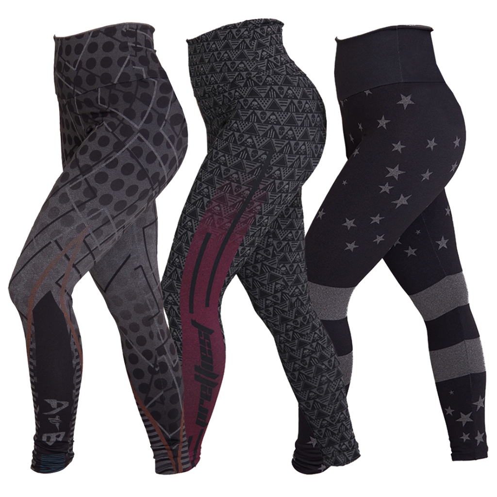 KIT 3 Leggings Diversas Não Fica Transparente Fitness/Academia em Oferta na Shopee