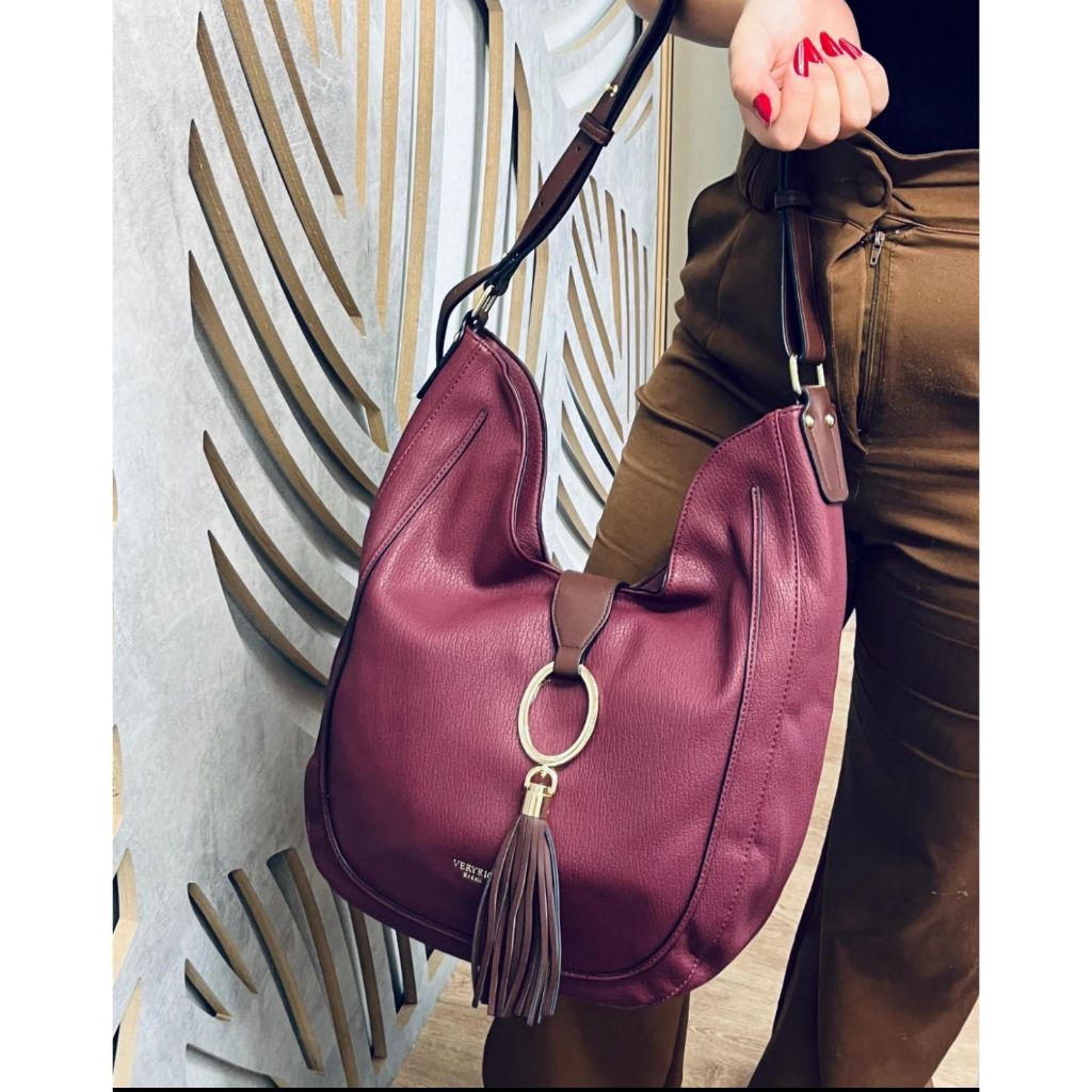 Bolsa Feminina Veryrio Estilo Saco Espaçosa Couro Luxuoso