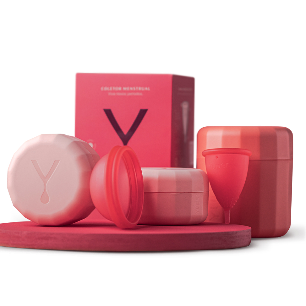 Kit Inicial com Coletor Menstrual Yuper + Disco Menstrual Yuper + Yuper Clean + Esterilizador Yuper