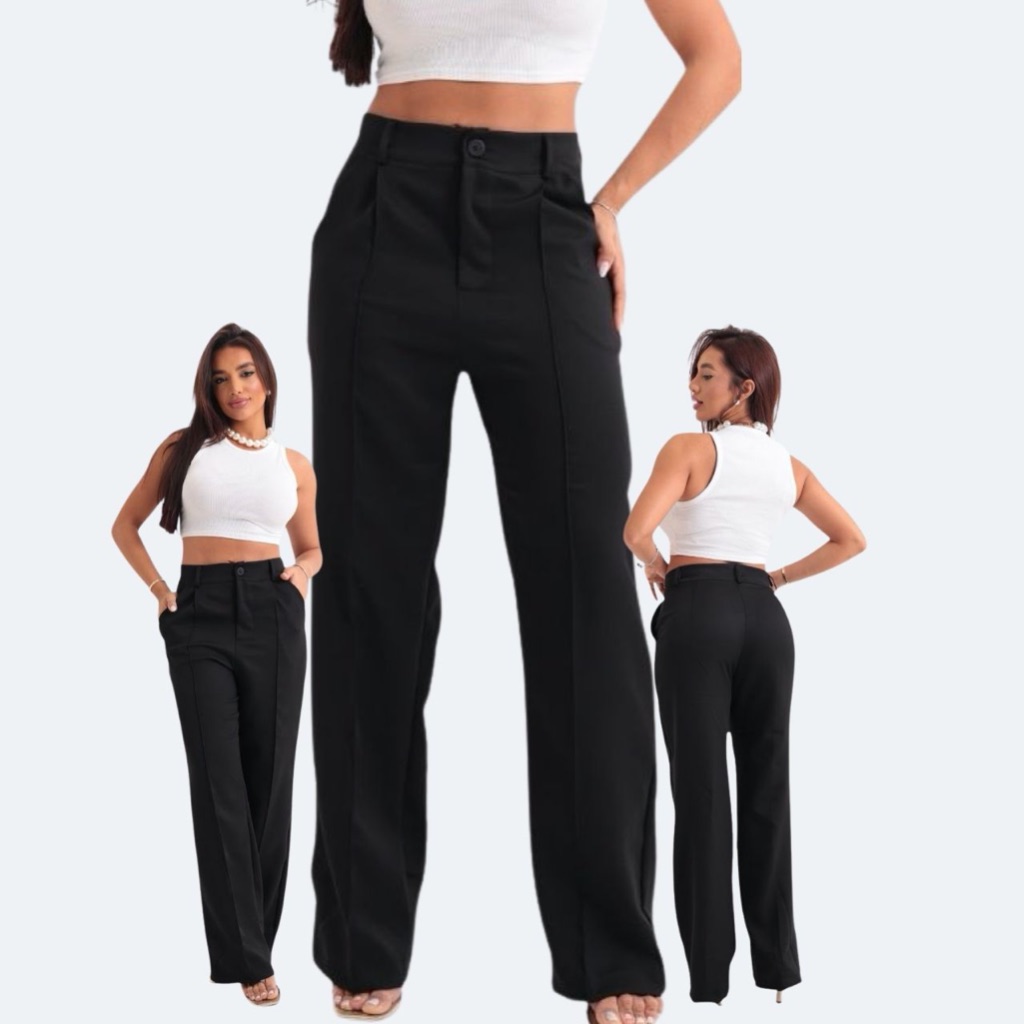 Calça Pantalona Alfaiataria Premium Modelo ZARA Com Bolso PROMOCAO
