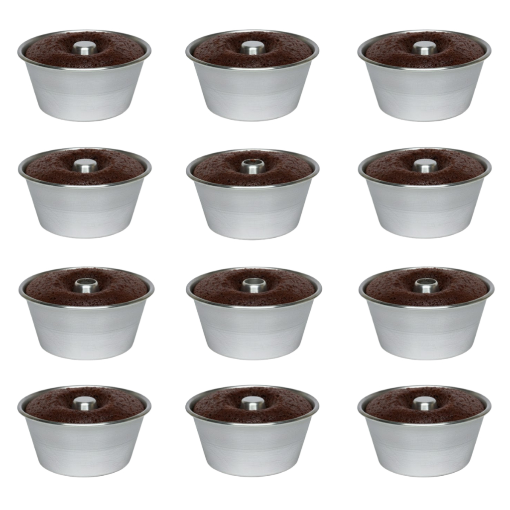 Kit Formas Mini Para Pudim Bolo Vulcão 300ml Confeitaria Air Fryer Cozinha Assadeira