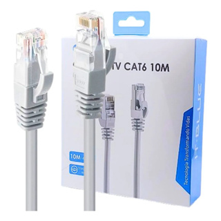 Cabo de Rede CAT6 Blindado RJ45 Ethernet Gigabit p/ CFTV e Internet –3m,5m,10m,15m,20m,30m,50m em Oferta na Shopee