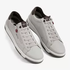 Sapatênis Masculino Couro Ferracini Casual Zíper Lateral Calce Fácil Vox Gelo 8052-617C