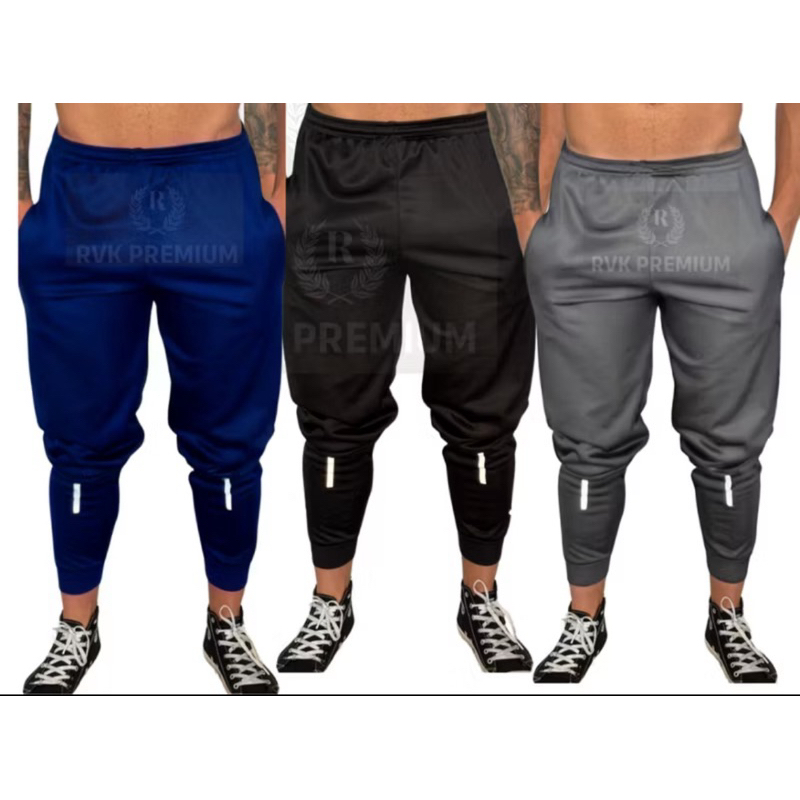 Kit Calça Jogger Driy-Fit Corta Vento Esportiva Masculina Com Bolso Tradicional Tendência Casual Academia Esporte