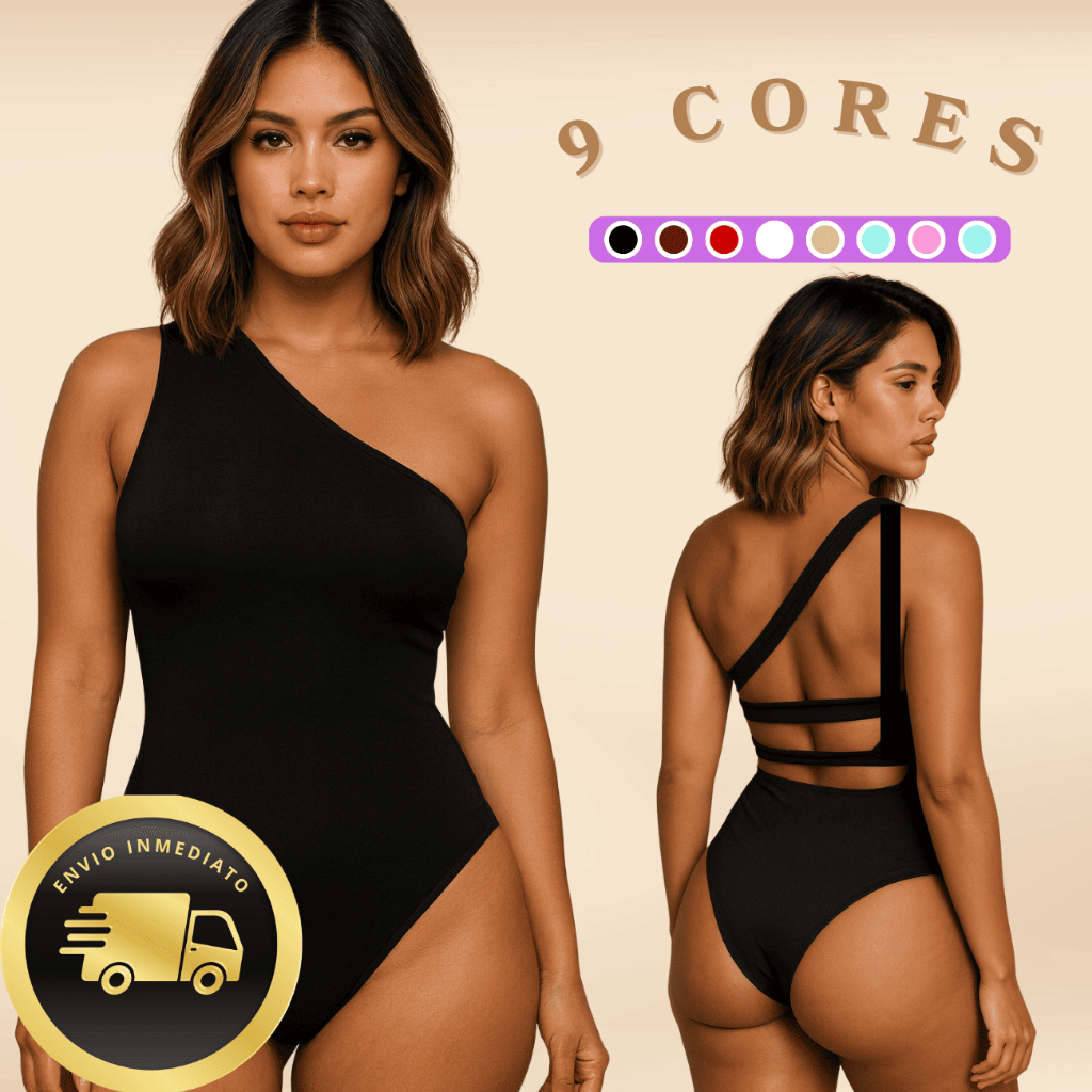 Body Assimétrico com Alças Cruzadas duplas – Elegância Moderna & Caimento Perfeito em Oferta na Shopee