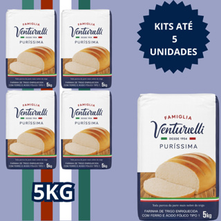 Farinha De Trigo Venturelli Purissíma 5kg Enriquecida  Kit Até Com 5 unidades em Oferta na Shopee