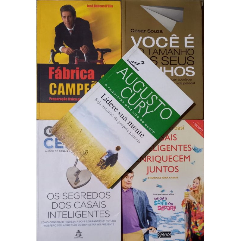auto-ajuda kit 5 livros - César Souza, Cury, d'elia, cerbasi