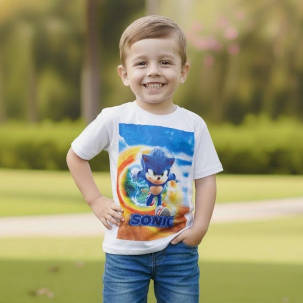 Camisa Menino Branca Infantil Casual Estampada