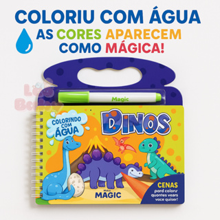 Aquabook Colorir com Água Dino Animais Espaço ✨ Livro Mágico Reutilizável + Caneta Educativa em Oferta na Shopee