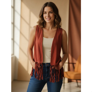 Colete Feminino Com Franja /  Colete Country Feminino /  Colete Com Franja em Oferta na Shopee