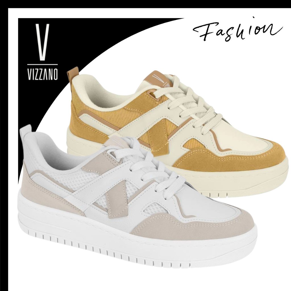 Tênis Casual Vizzano Original Feminino Plataforma Flatform Estiloso Confortável Dia a Dia Original