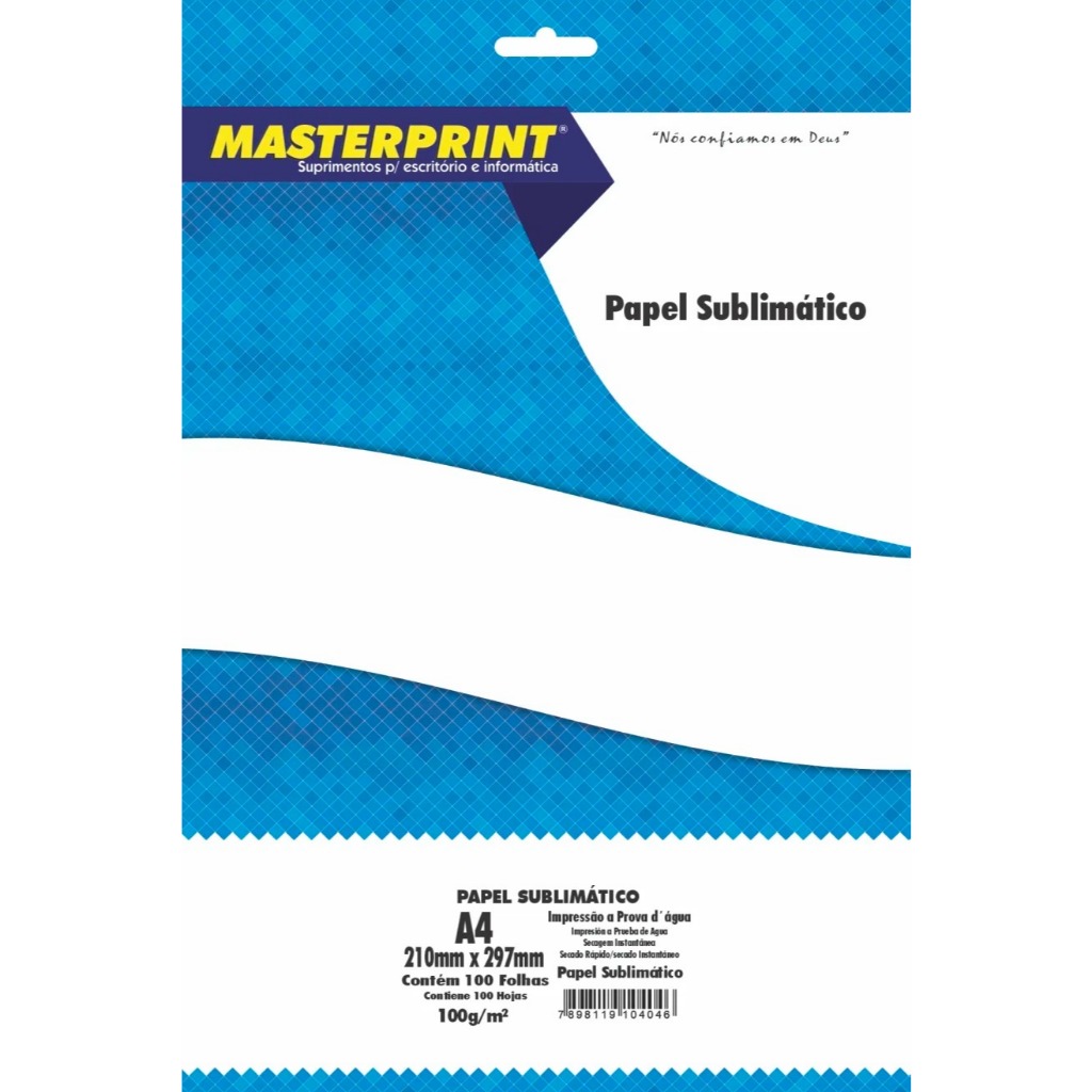 Papel Sublimático MasterPrint 100 Folhas 100g/m²