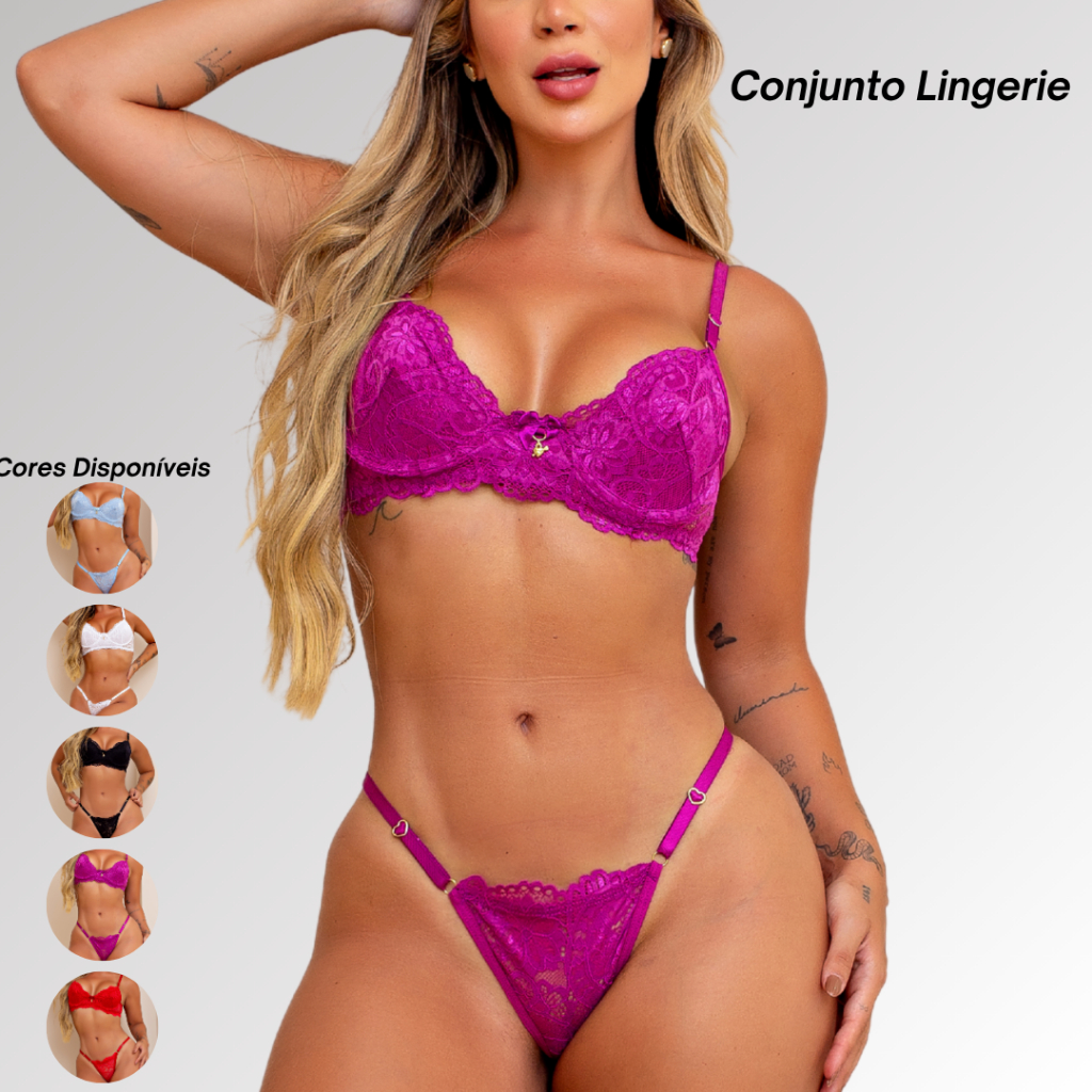 Conjunto Lingerie Renda Sem Bojo Com Aro Forrado Sensual Calcinha Confort + Sutiã sem bojo Feminina em Oferta na Shopee