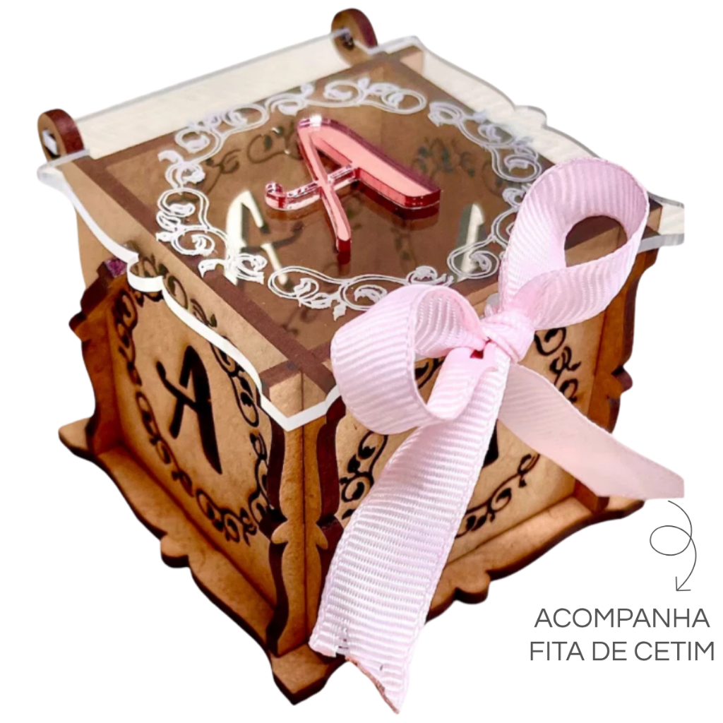 Kit 5 Caixa Lembrancinha Personalizada Caixinha Aniversário Chá Bebê Revelação Batizado Festa Evento