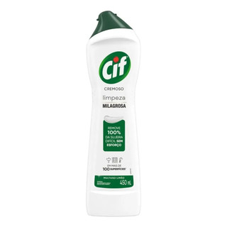 Cif Limpeza Cremoso Milagrosa Limão 1 unidade 450ml Desengordurante Multiuso Casa Cozinha