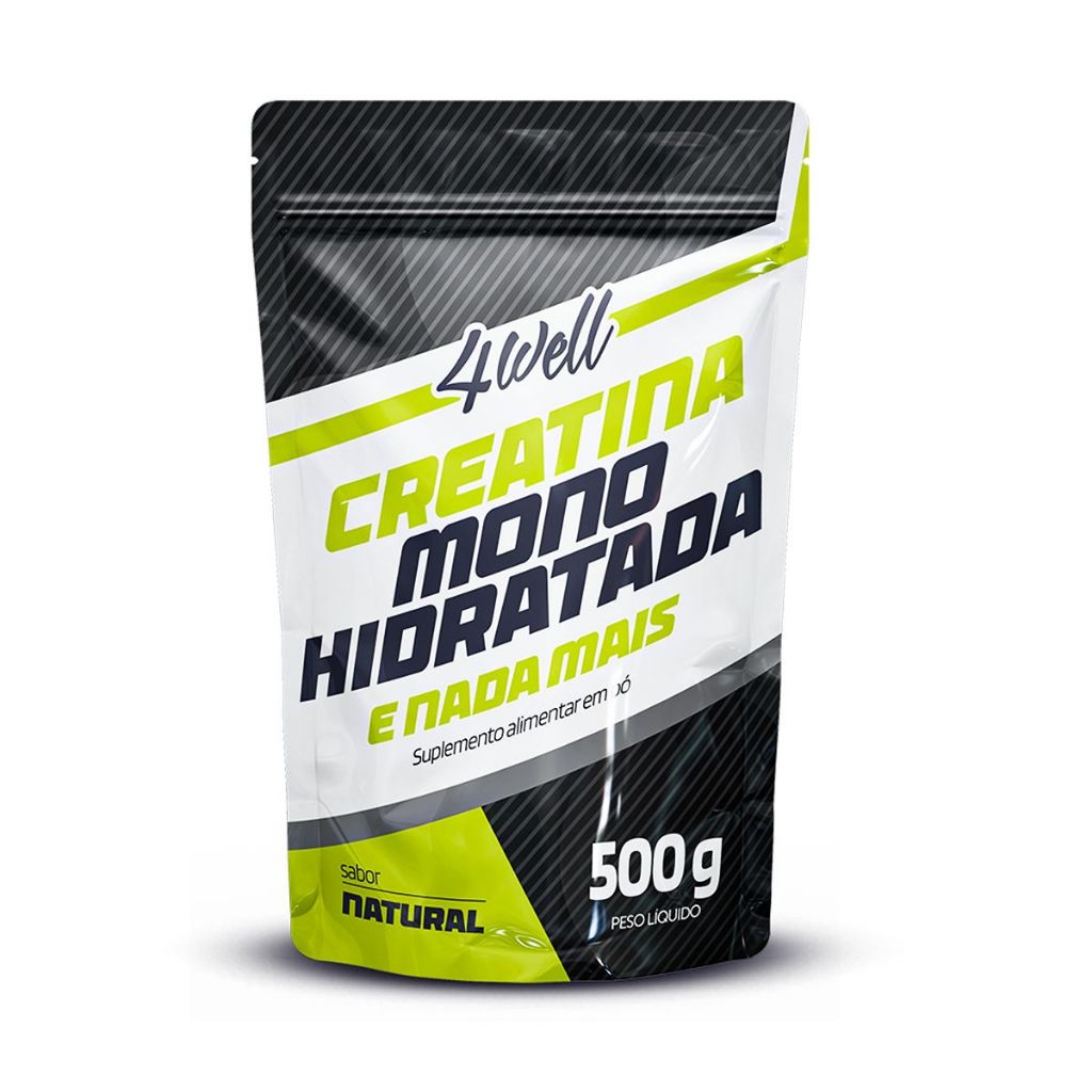 Creatina Pura Monohidratada 4well 500g - 100% Pura - Importada - Laudo Coopernutri - Sabor Natural em Oferta na Shopee