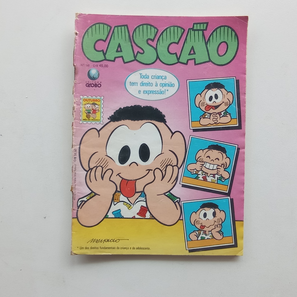 Gibi Cascão nº 98 - Turma da Mônica - Ed. Globo - 1990