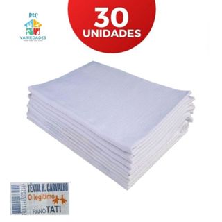 Kit 30 Panos de Prato Cozinha Pé De Galinha Liso Branco Tati Legitimo em Oferta na Shopee